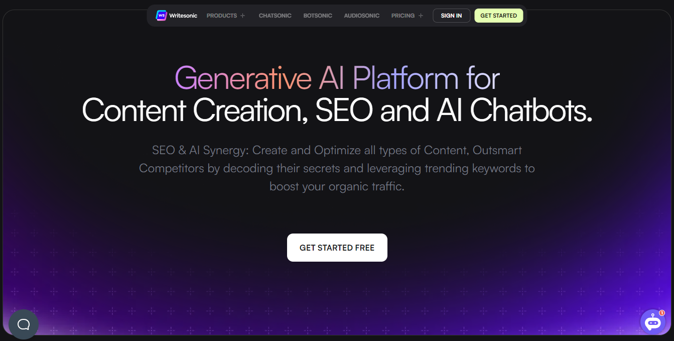 writeSonic homepage